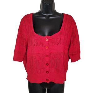 Torrid Vintage Red Cardigan Sweater Shrug Size 2 2x